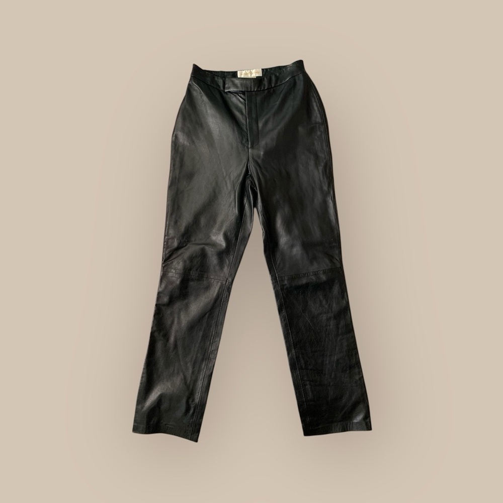 Margaret Godfrey Black Leather Trousers